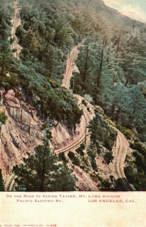 Vintage Postcard 1900s Road To Alpine Tavern Mt Lowe Pacific Elc Los