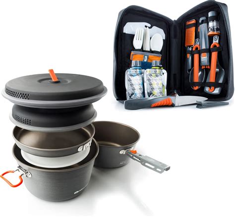 Amazon GSI Outdoors Pinnacle Base Camper 8 Piece Camp Cookset