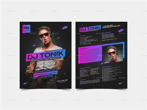 Modern DJ Press Kit And Resume Template For Event Club Professionals