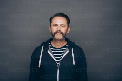 Portrait Of Man With Whisker Stock Photo