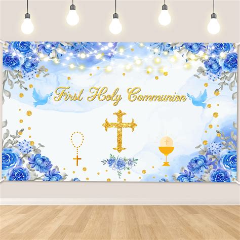 Buy Blue First Holy Communion Decorations Banner First Holy Communion