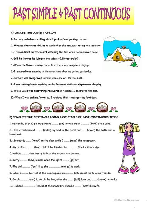 Past Simple And Past Continuous English Esl Worksheets For Distance Learning And Physical