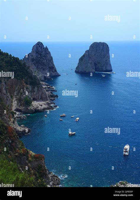 The Faraglioni Rocks Off The Isle Of Capri Stock Photo Alamy