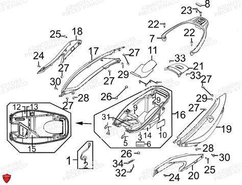 CARENAGES ARRIERE pièces KYMCO neuves Pièces XCITING 500 RI MMC ABS 4T