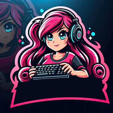 Premium Psd Girl Pro Gamer Detailed Esports Gaming Mascot Logo Design