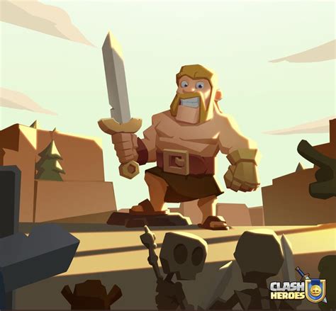 Barbarian art from the official Twitter : r/ClashHeroesTheGame