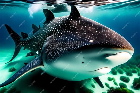 Premium AI Image | Whale shark eating fish and feeding in the open ...