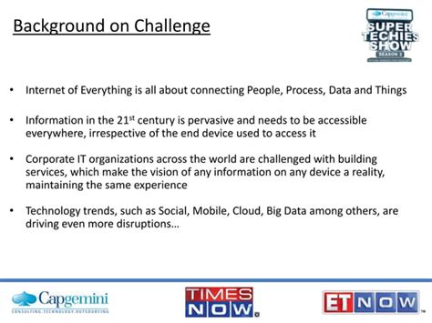 Capgemini Super Techies Show Season 2 The CISCO Challenge PPT