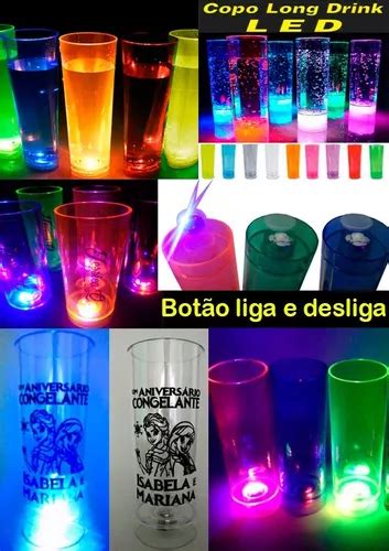 90 Copos Long Drink 350ml Led Pisca Pisca Personalizados Frete grátis