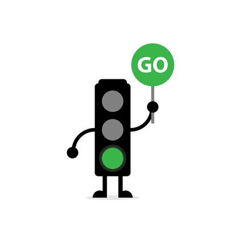 Green Traffic light Mascot 5862384 Vector Art at Vecteezy