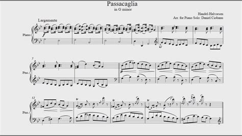 Handel Halvorsen Passacaglia For Violin And Viola Piano Version