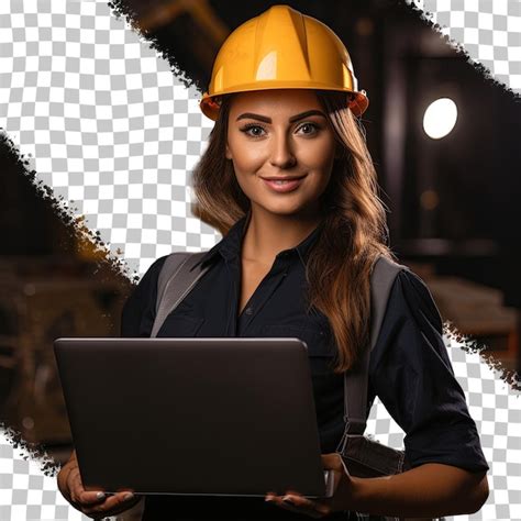 Premium PSD Photo Of Female Engineer Manager Wearing Safety Gear And