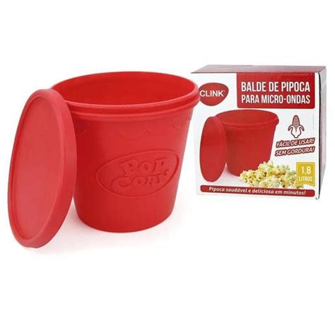 Pipoqueira Balde Silicone Para Microondas Sem Oleo Clink Pipoqueira