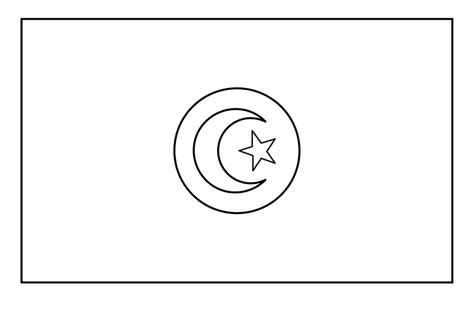 Flag of Tunisia Emoji coloring page - ColouringPages