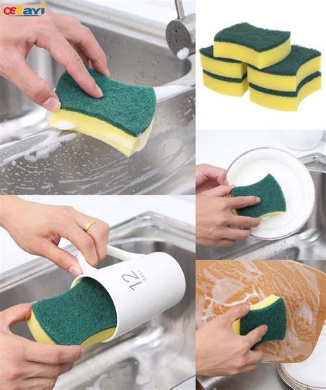 Visit To Buy 3pcs Clean Sponge Kitchen Decontamination Tool Powerful Double Sided Sponge Magic