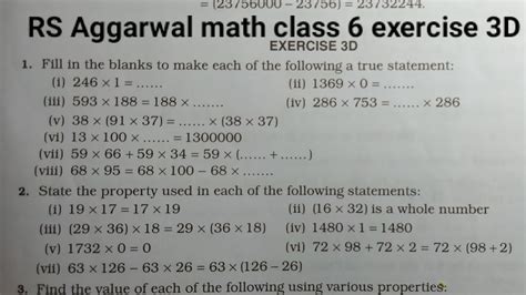 Rs Aggarwal Math Class Exercise D Solutions Class Chapter D Rs