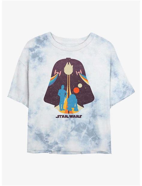 Star Wars Vader Droids Tie Dye Girls Crop T Shirt Multi Hot Topic