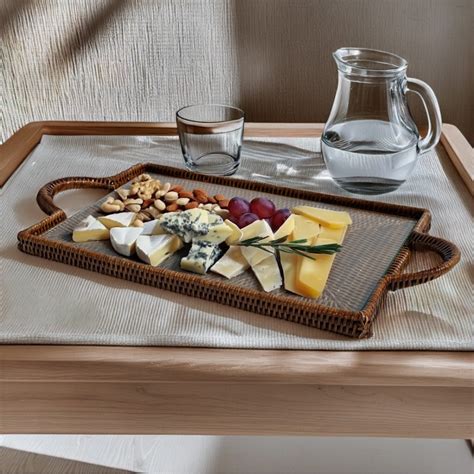 Rattan Island Rattan Rectangular Cheese Tray With Glass Insert Direct