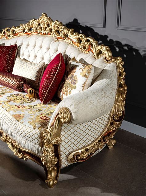 Casa Padrino Luxus Barock Sofa Wei Gold Braun Gold Prunkvolles