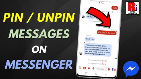 How To Pin Unpin Any Message On Facebook Messenger Youtube