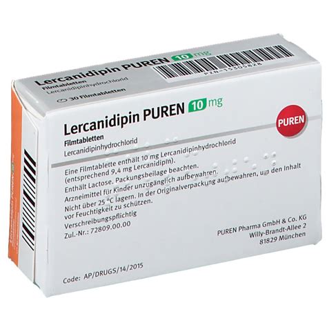 Lercanidipin Puren 10 Mg 30 St Mit Dem E Rezept Kaufen Shop Apotheke