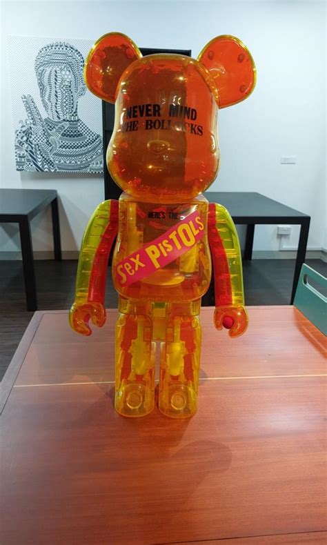 Medicom 1000 Bearbrick ~ Sex Pistols Be Rbrick Yellow And Pink Clear Ver