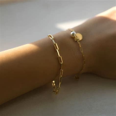 Gold Filled Chunky Paperclip Bracelet Dainty Jewelry Gold Filled