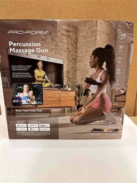 ProForm Percussion Massage Therapy Gun 2400 Max RPM 6 Attachments W