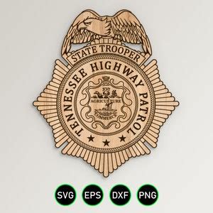 Tennessee Highway Patrol Badge SVG, State Police Trooper Vector Clipart ...