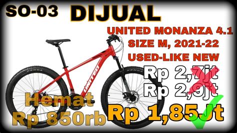 Sold Out United Monanza Red Mtb Size M Used Like New