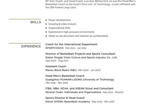 Sports Coach Resume Example In 2024 ResumeKraft