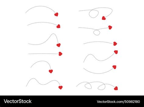 Dashed Line Heart Arrows Royalty Free Vector Image