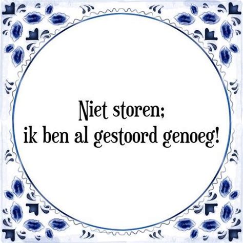 Tegeltje Met Spreuk Tegeltjeswijsheid Niet Storen Ik Ben Al