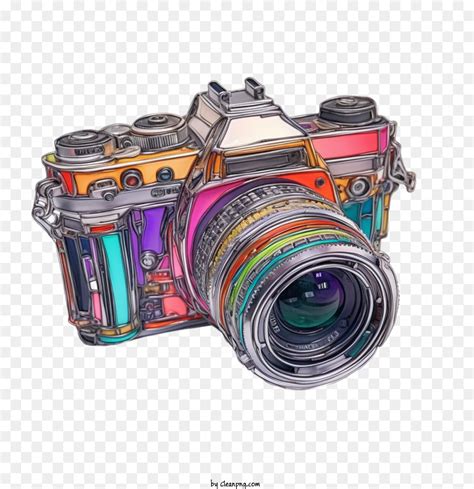 Kamera Warna Warni Vintage Gambar Png