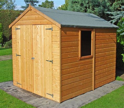 12x6 Garden Apex Shed Floor Double Doors Wood Tool Bike Store Pre