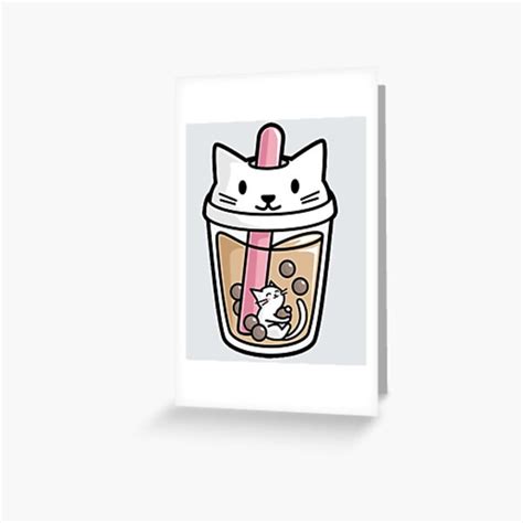 Cat Boba Tea Bubble Tea Kawaii Anime Japanese Neko Matching T Lover Funny Cat Boba Tea