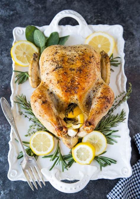 Whole Roasted Chicken With Lemon Garlic And Rosemary Simple Healthy