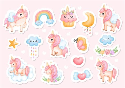 Digital Paint Unicorn Watercolor Sticker Vector Art At Vecteezy