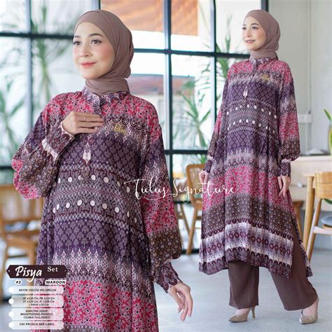 Jual Tulus Signature Setelan One Set Wanita Kekinian Baju Rayon Ootd