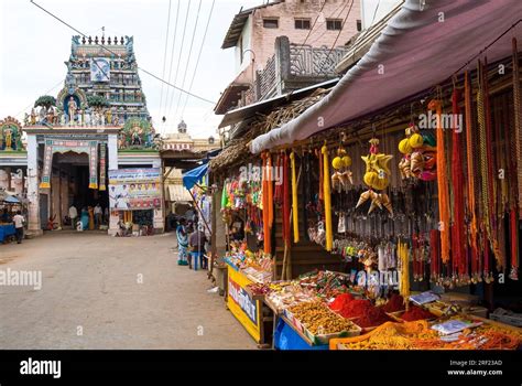 A Pooja Puja Things Shop And Swaminatha Swamy God Murugan Temple At