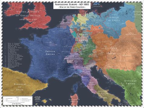 Napoleonic Europe - 1805 - Second Coalition [3958x2972] [OC] : MapPorn