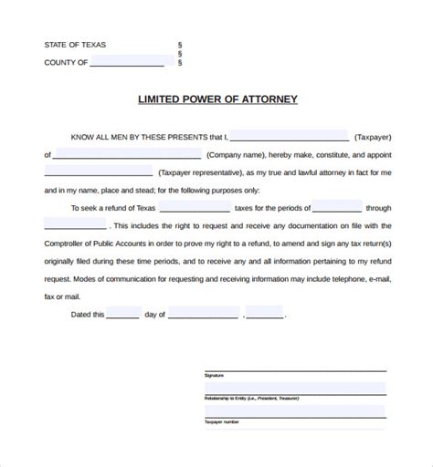 Free 8 Sample Limited Power Of Attorney Forms In Pdf Ms Word