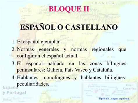 PPT BLOQUE II ESPAÑOL O CASTELLANO PowerPoint Presentation free