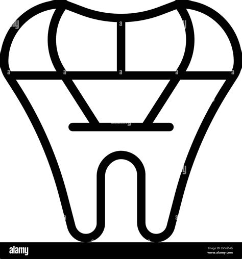 New Tooth Icon Outline Vector Magic Teeth Stone Glass Stock Vector