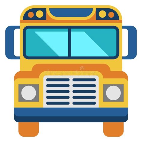 Cartoon Yellow Bus Front View Stock Illustrations 422 Cartoon Yellow