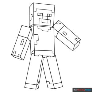 Steve From Minecraft Coloring Page Easy Drawing Guides