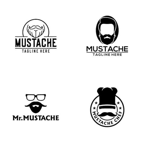 Premium Vector | Mustache logo