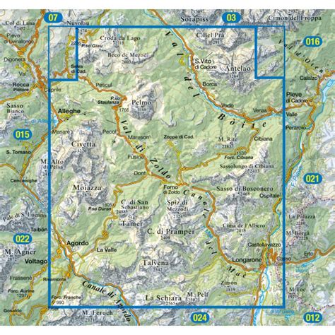 Dolomiti Di Zoldo Cadorine E Agordine 1 25 000 Wanderkarte Dolomiten