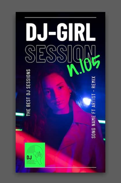 Free Vector Linear Modern Girly Dj Instagram Reel Cover Template