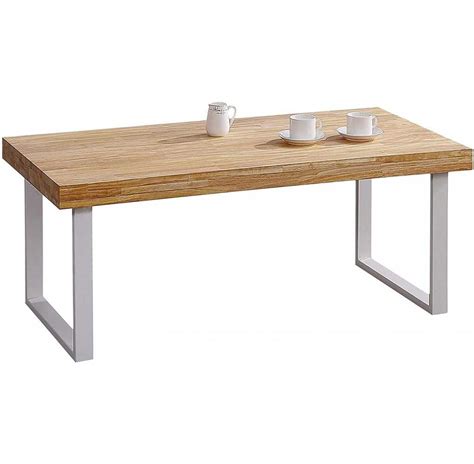 Mesa Centro Modelo Natural Roble Nordish Y Blanco